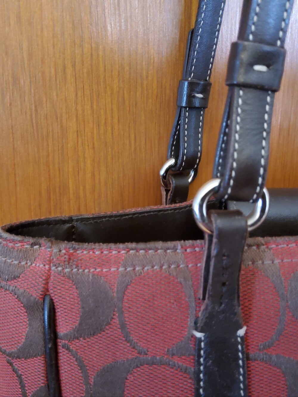 Coach Signature Series Tapestry and Leather EUC 6090 FLAW Sold as Is - Picture 13 of 16